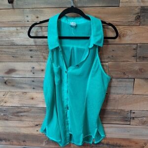 We The Free Sleeveless Teal Blouse Top Shirt Country Western Cute Cheap Size  M